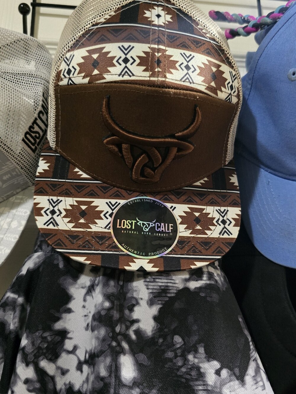 2 Kids Lost Calf Brown Aztec Trucker Hats from BUCKLE $45 For Both